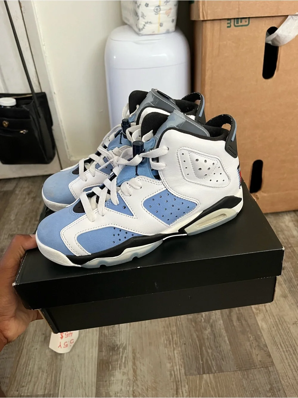 Jordan 6 nlue and white
